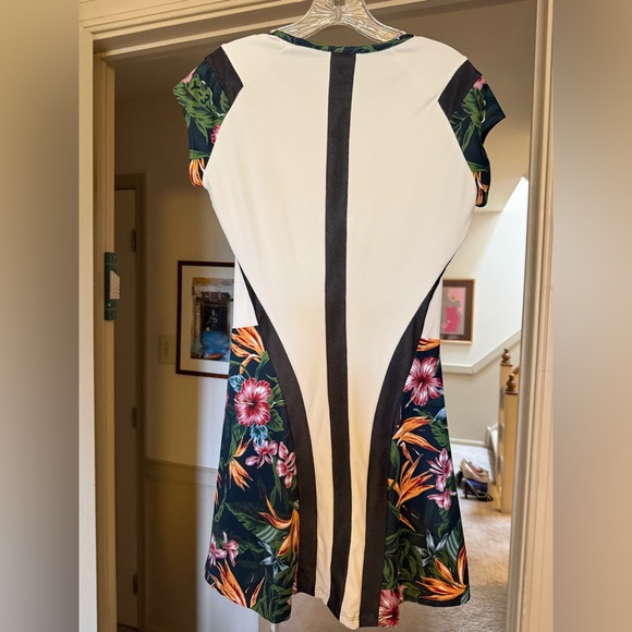 Adidas Y-3 White and Black Floral Tennis Dress - Picture 4 of 8